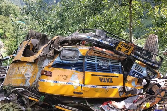 Bus fell into a ditch in Himachal Kullu