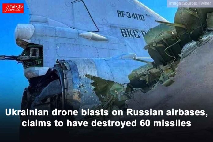 Ukrainian drone blasts on Russian airbases