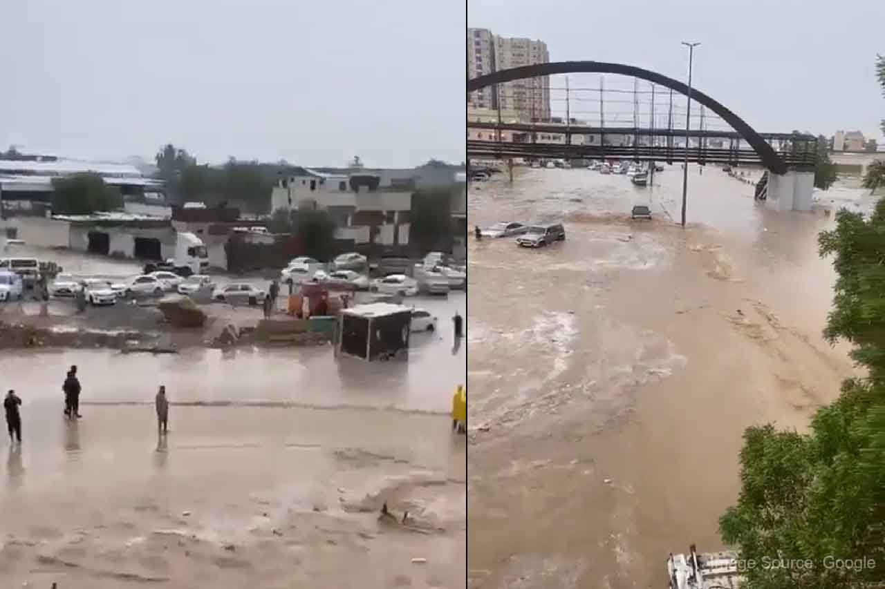 Flood-like situation due to rain in Jeddah, Saudi Arabia