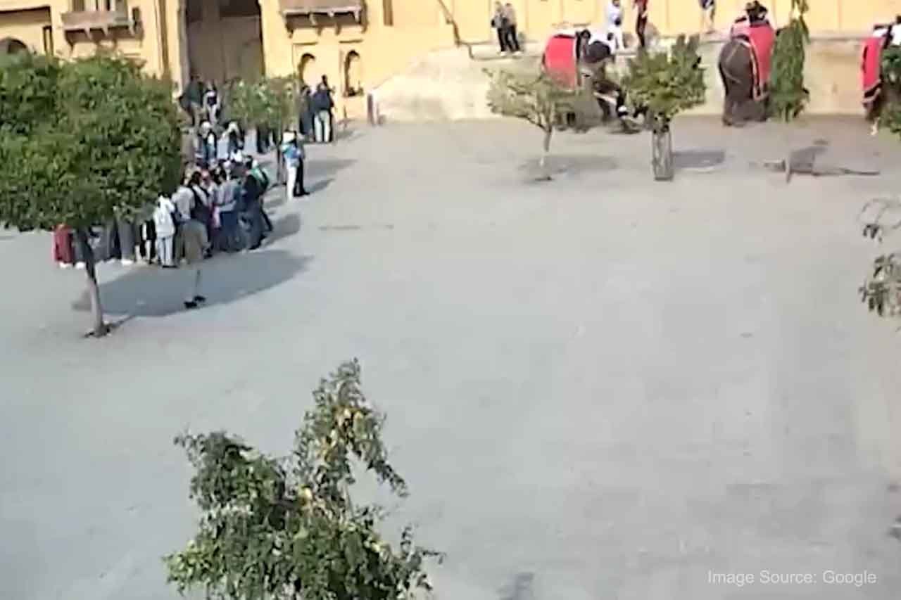 Elephant angry at foreign tourist in Jaipur’s Amber Fort, incident captured in CCTV