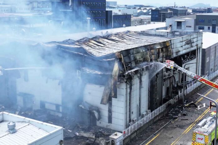 Massive fire at a battery plant in South Korea