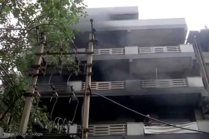 Massive fire broke out in a jeans factory in Samaypur Badli Delhi