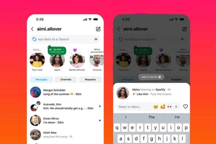 Instagram Rolls Out Spotify Song Sharing in Notes